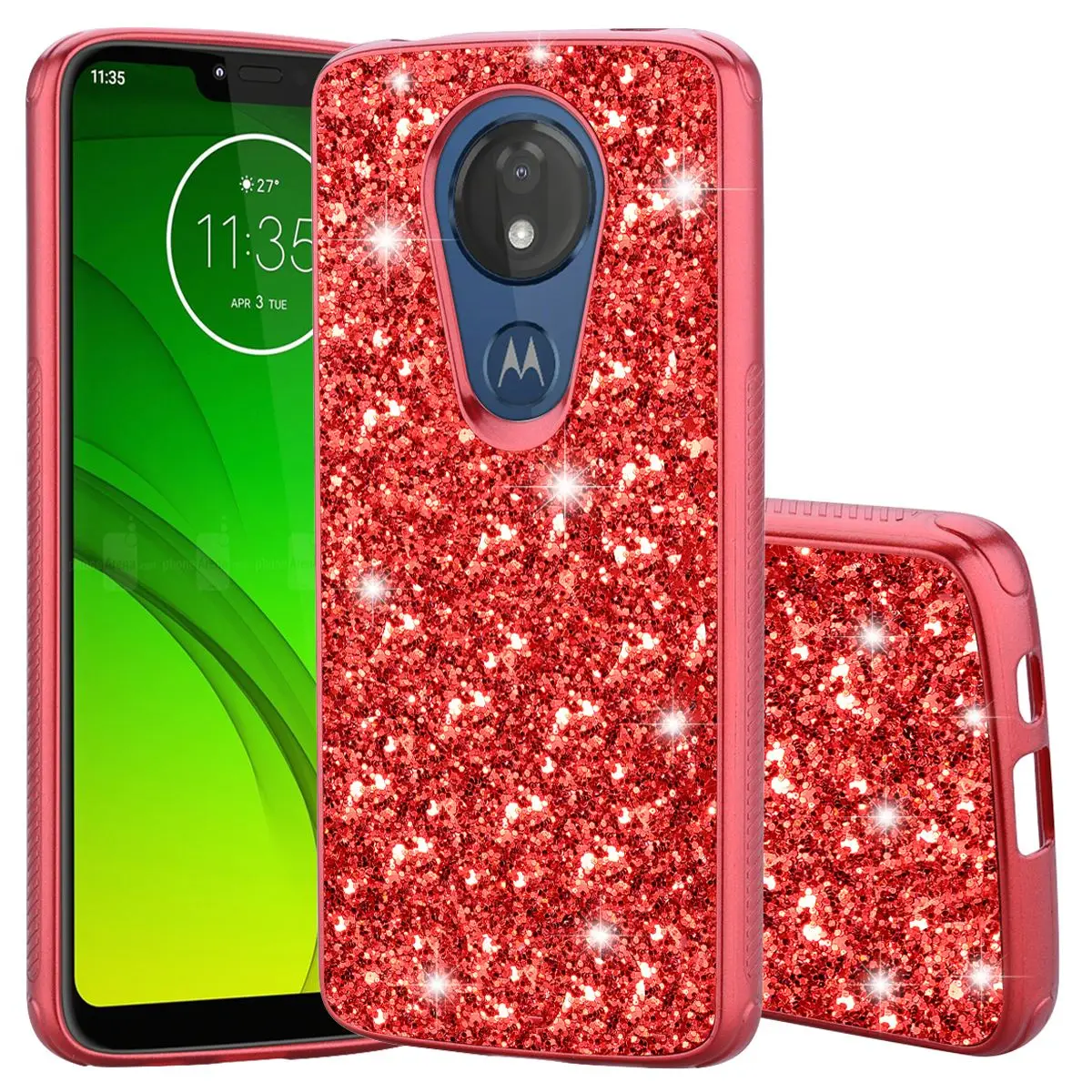 Для Motorola Moto G7 E5 Супра G7 мощность E5 Plus E5 Play чехол для телефона с двойным слоем ТПУ+ PC гибридный защитный мерцающий чехол - Цвет: 03
