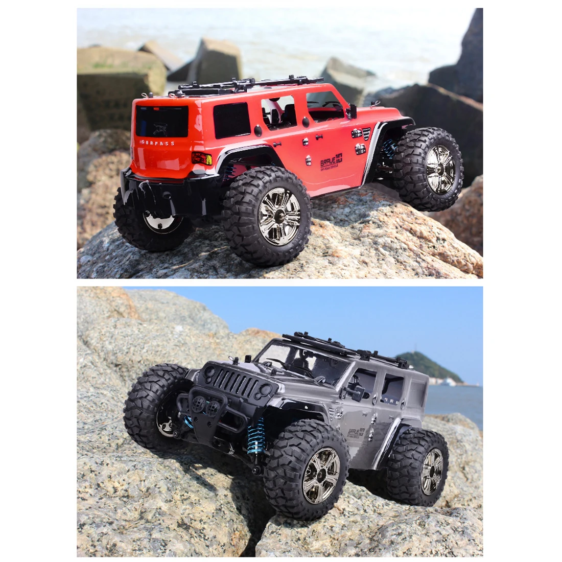 1:14 2,4G 4WD 35 км/ч высокоскоростной Электрический внедорожник RC модель автомобиля для детей школьная игра образование подарок на день рождения-серый красный