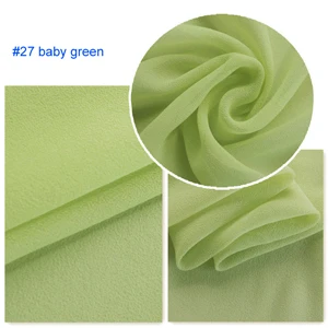 27 baby green 100 см* 114 см гладкий шелк материал Жоржет прозрачные ткани платье Шарфы материал шелк шифон - Цвет: 27 baby green