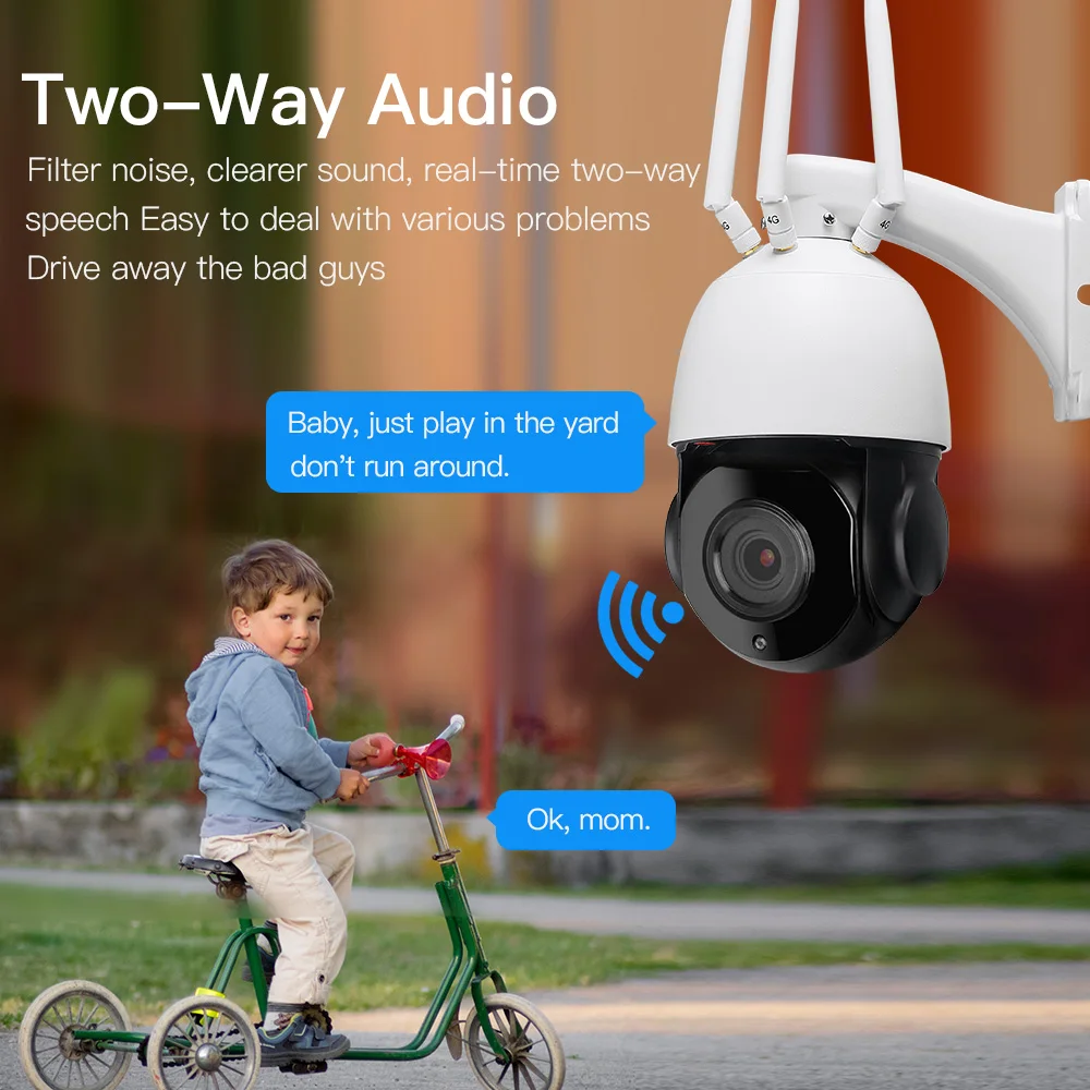 30X Optical Zoom Home WiFi Security Camera 1080P HD Wireless 3G 4G SIM Card Speed Dome CCTV IP Came