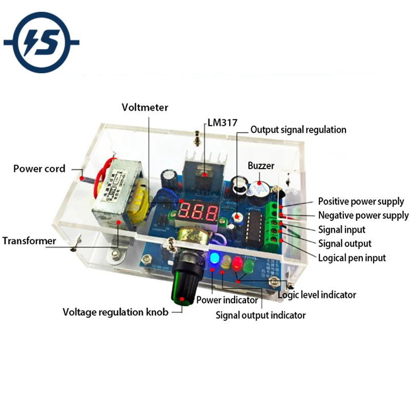 DIY Набор LM317 регулируемый Вольтметр напряжения + Трансформатор от 220 В до 1 25 14 5 в