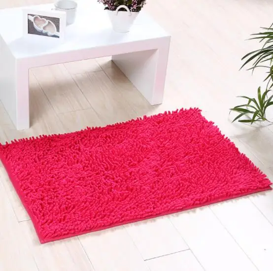 Rose Сплошной цвет впитывающий влагу коврик 40*60 см 60*90 см утолщаются синельный банный коврик для ванной ковер для гостиной ковер - Цвет: Rose