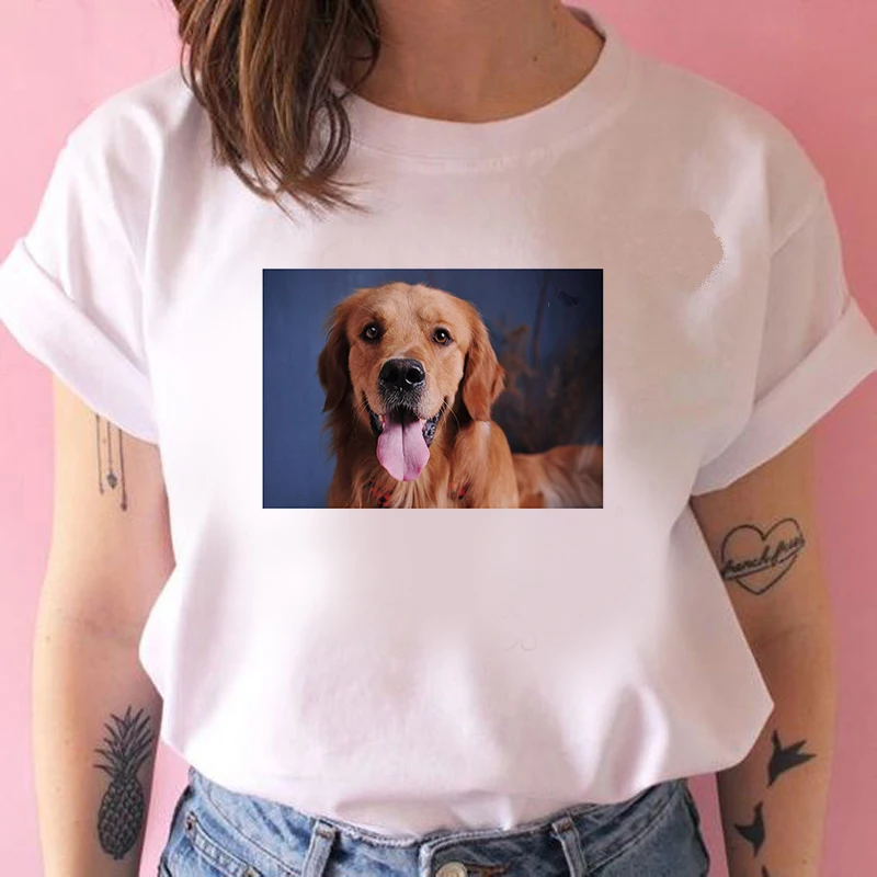 Cut Pet dogs and Cats T shirt Women Summer Casual Harajuku Girl Print Graphic T-shirt Short Sleeve Women Top