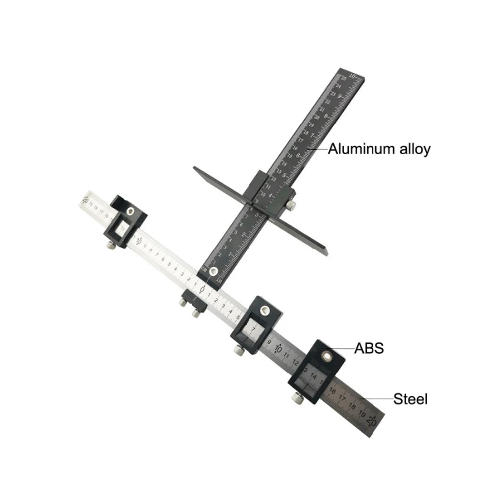 Multifunctional aluminum alloy Drawer Pull Wood Drilling Dowelling Hole Jig Furniture Punching Tool True Position Hardware Tools