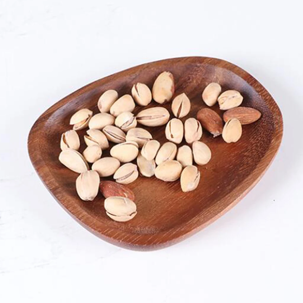 Acacia Wooden Plate Food Nuts Dessert Serving Tray Kitchen Tableware