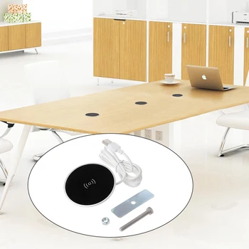 

5/10W Built-in Desktop Qi Wireless Charger Device For iPhone For Samsung Charging Plate Power Charger Mat Mobile Power Charger