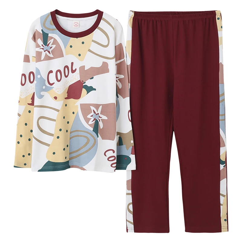 Brand Women Pajamas Sets Print Large Size M-5XL Girls Sleepwear Women's Pijamas Suit Home Clothes Pyjama Femme