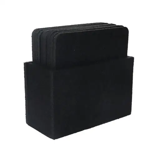 40%HOT8 pieces of felt, round, square, hexagonal, heat-insulating coaster, table protector, heat-resistant coaster, coffee, tea, Black 1