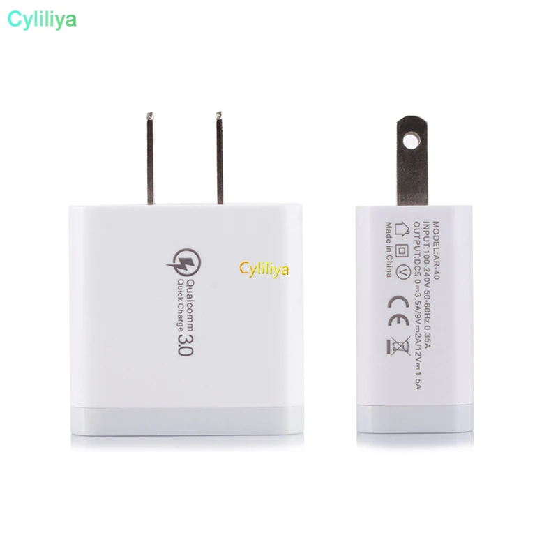 

QC 3.0 Fast Wall Charger USB Quick Charge 5V 3.5A 9V 2A Travel Power Adapter Fast Charging US EU Plug for iPhone 7 8 X Samsung