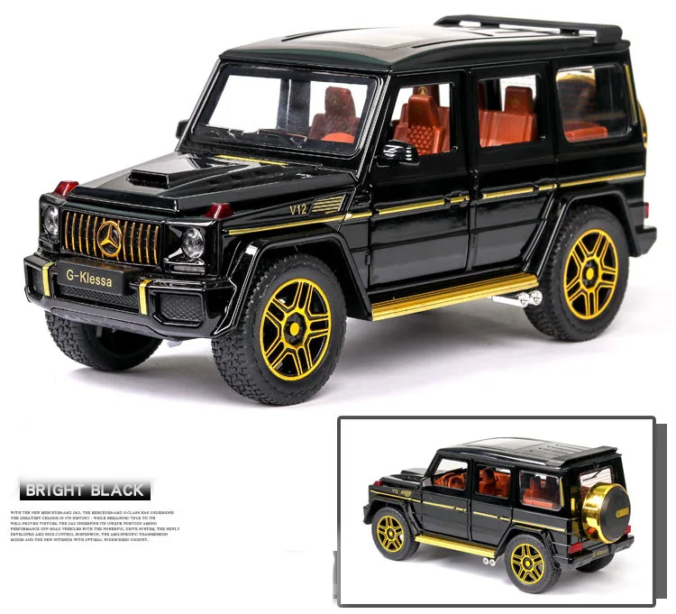1/24 большой G63 AMG игрушечный автомобиль модель сплав детские игрушки Подлинная Лицензионная коллекция военный внедорожник дети G-Klessa