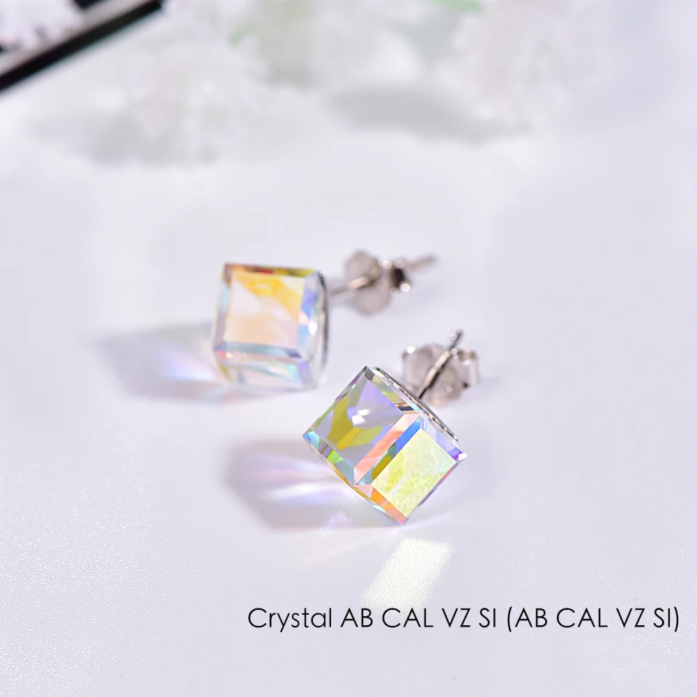 Malanda брендовые 925 пробы серебряные квадратные кристаллы от Swarovski серьги для женщин модные серьги-гвоздики Свадебные офисные украшения