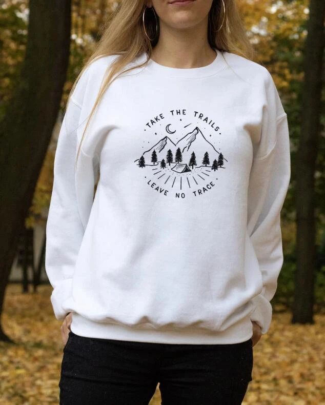 Sudadera con estampado The Trails Leave No Trace" para mujer, de protección la naturaleza, tops tumblr divertidos, jerséis de algodón a la moda|Sudaderas con capucha sudaderas| - AliExpress