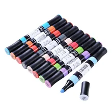 Подлинная ручка qiancaile Mark, спиртовые маркеры, маслянистая двойная головка, 131 цветов, текстмаркер, аниме, Студенческая манга, Марка, цветная ручка