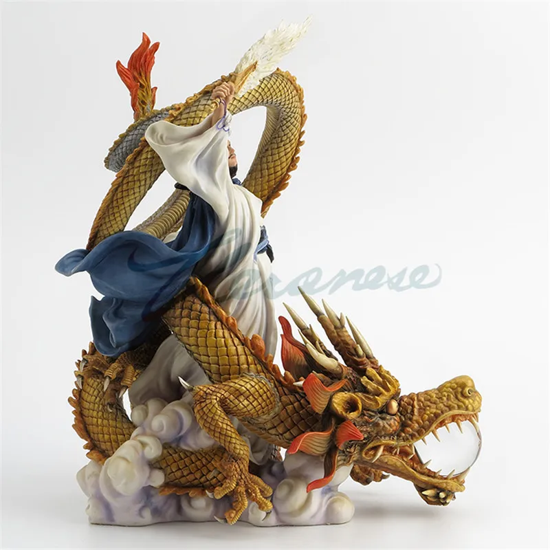 Китайский стиль Чжугэ Лян для верховой езды Статуэтка дракона Романтика трех царств герой скульптура Смола ремесло Домашний декор R2317
