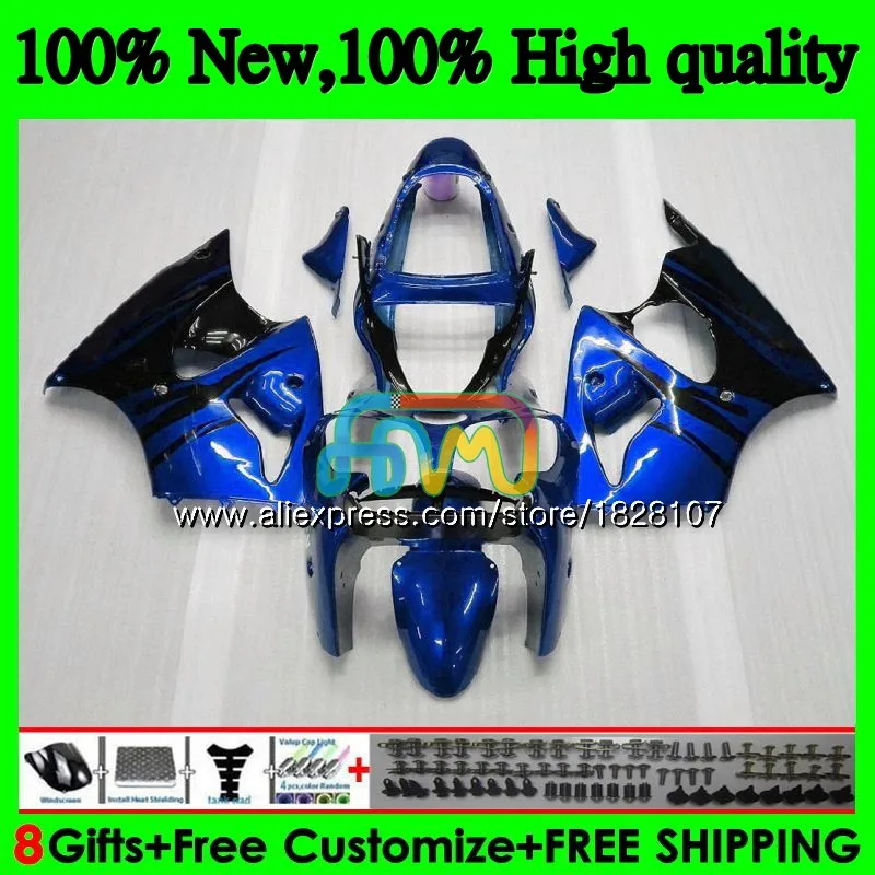 Корпус для KAWASAKI ZX-636 ZX 6R 636 600 CC 6 R ZX636 13BS. 231 600CC ZX-6R ZX600 ZX6R 00 01 02 2000 Синий Пламя 2001 2002 обтекатель - Цвет: No. 1