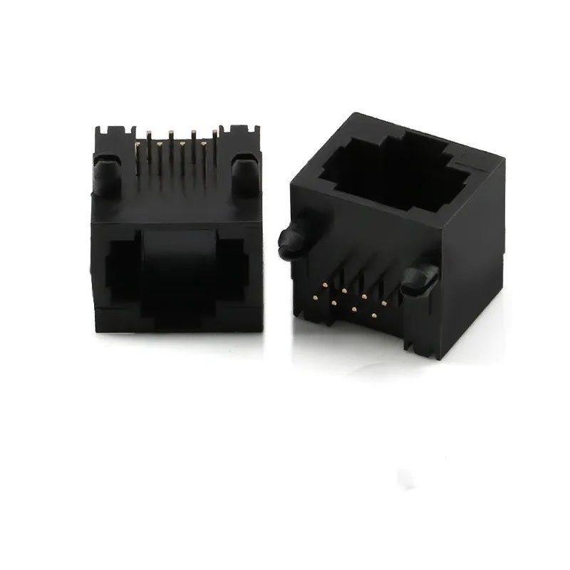 10 шт. RJ45 8P8C черный компьютер Интернет сеть PCB разъем|Соединители| |