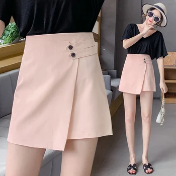 

A-line slim skirt female summer 2020 new simple Korean chic short skirt irregular bag hip high waist skirt pants