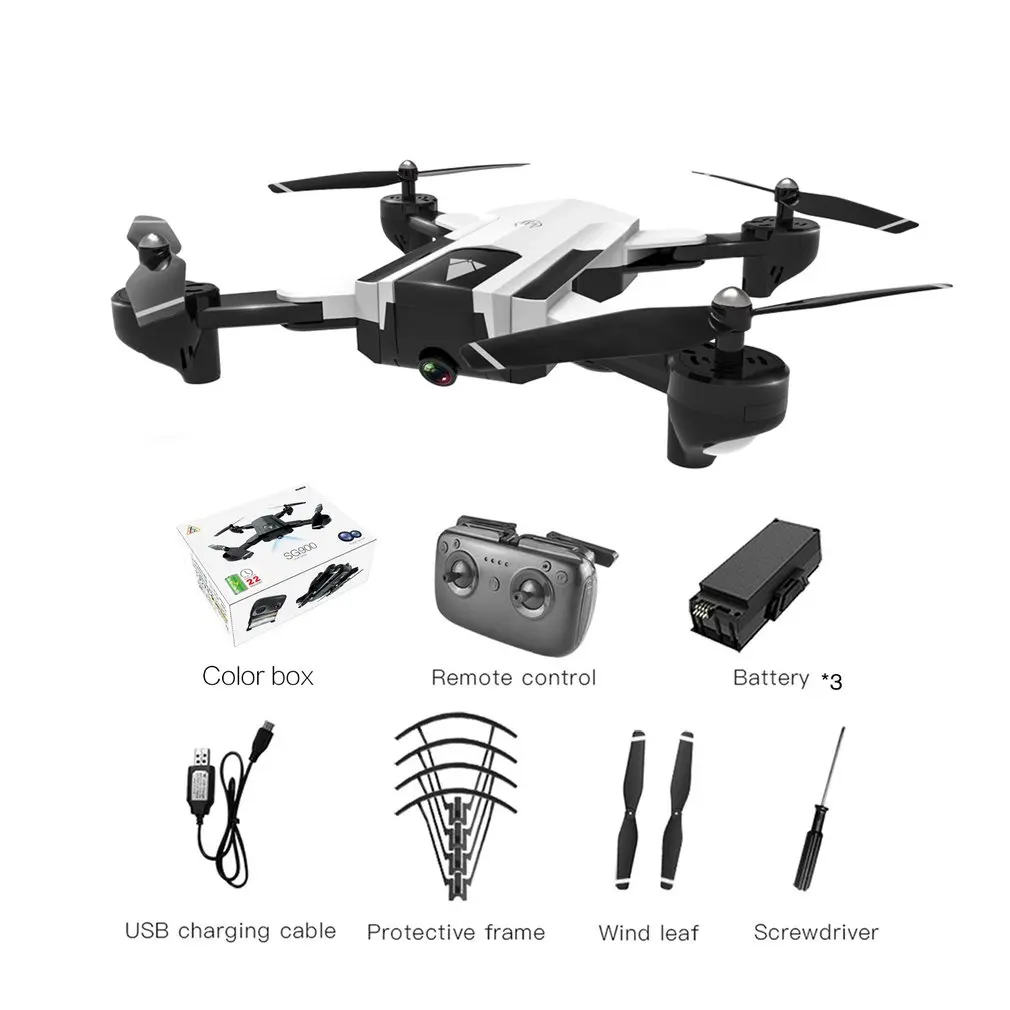 SG900S складной 4K камера Дрон с камерой 1080P HD селфи WiFi FPV широкоугольный оптический поток RC Квадрокоптер вертолет игрушки - Цвет: 1100mah 4K 3B White