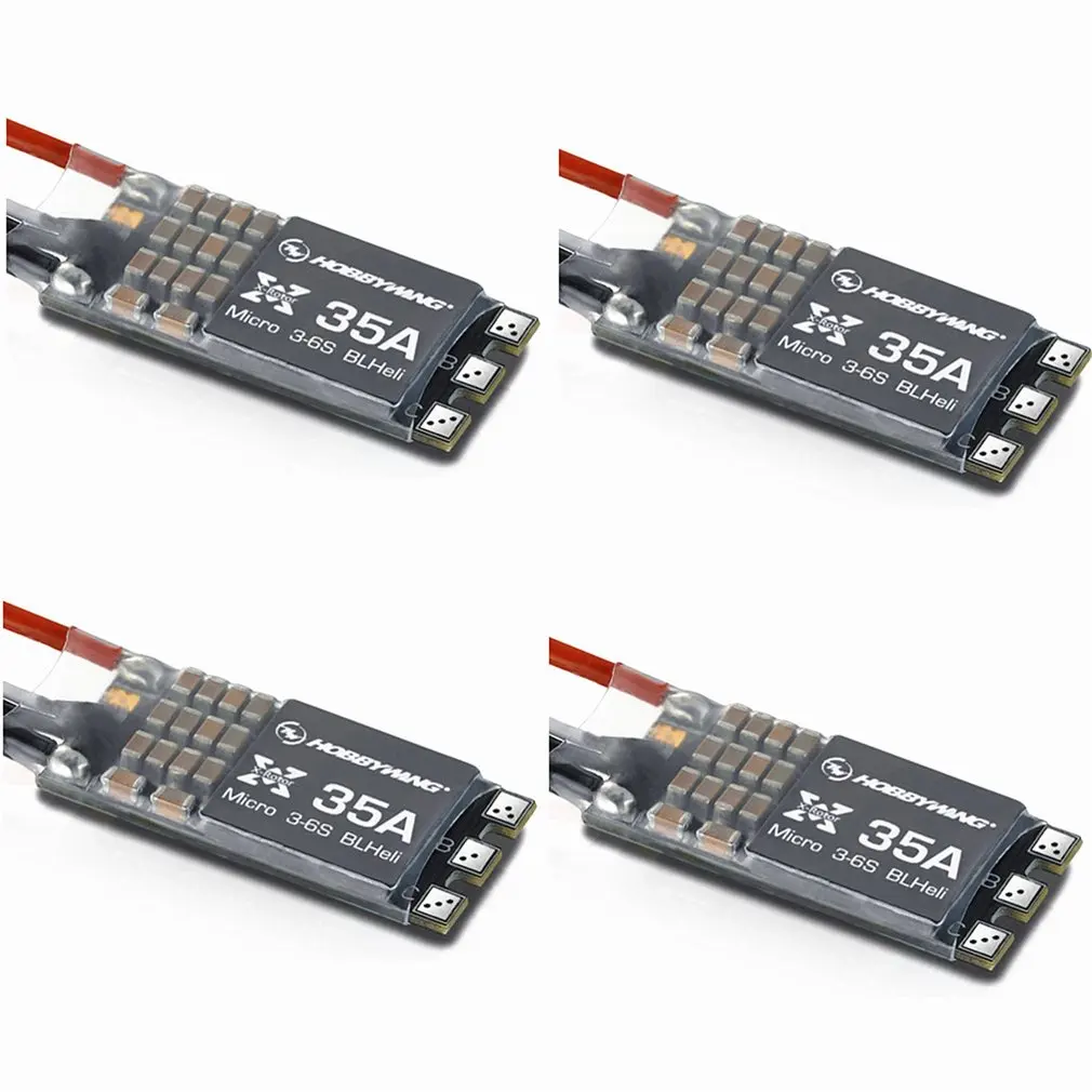 4 шт. Hobbywing XRotor Micro 35A BLHeli ESC поддержка OneShot125 с проводами для FPV гоночный Квадрокоптер Дрон часть