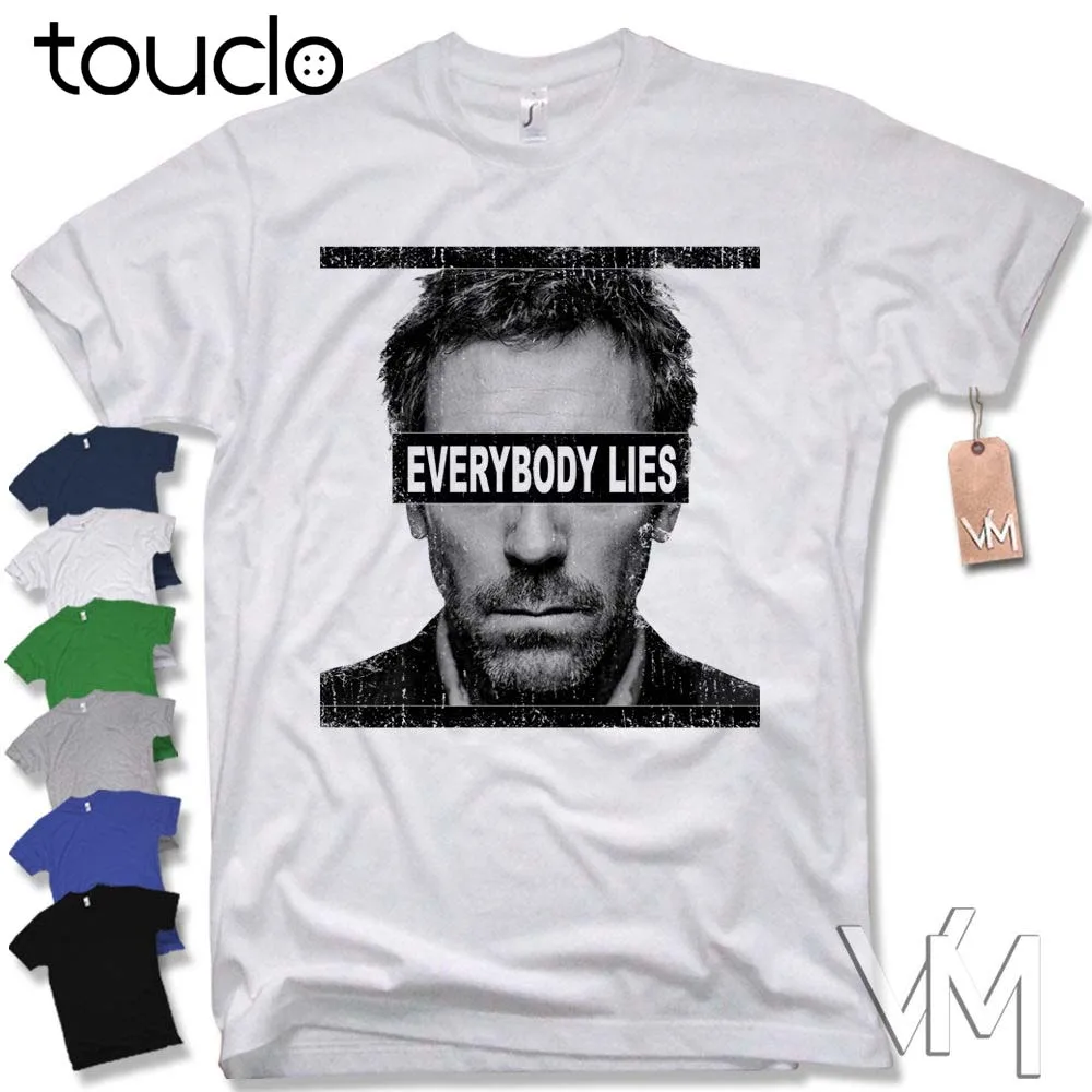 Модная футболка с надписью All LIES Dr House CULTISSIME Fun Dr. Series gr|tee shirt|fashion t-shirtdr house |