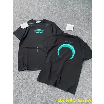 

2020 Marine Serre Tee Blue moon Angel wings eyes Logo Marine Serre T-shirts Men Women High Quality Version T-shirt RADIATION