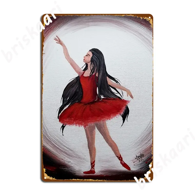 

Красный металлический плакат балерины, украшение для гаража, печатная картина для паба, подвески, плакаты