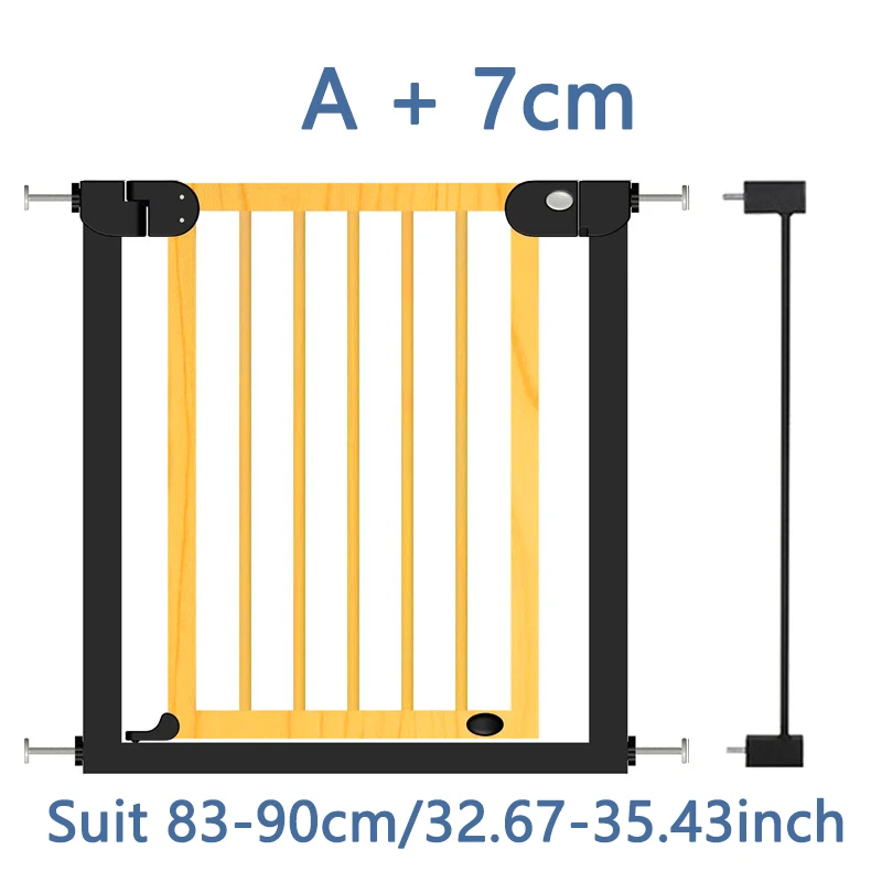 Деревянные защитные ворота для детей, забор для защиты детей, безопасная лестница для питомцев, изолирующий забор для собак, Детский защитный дверной проем, однотонные деревянные ворота - Цвет: gate and 7CM