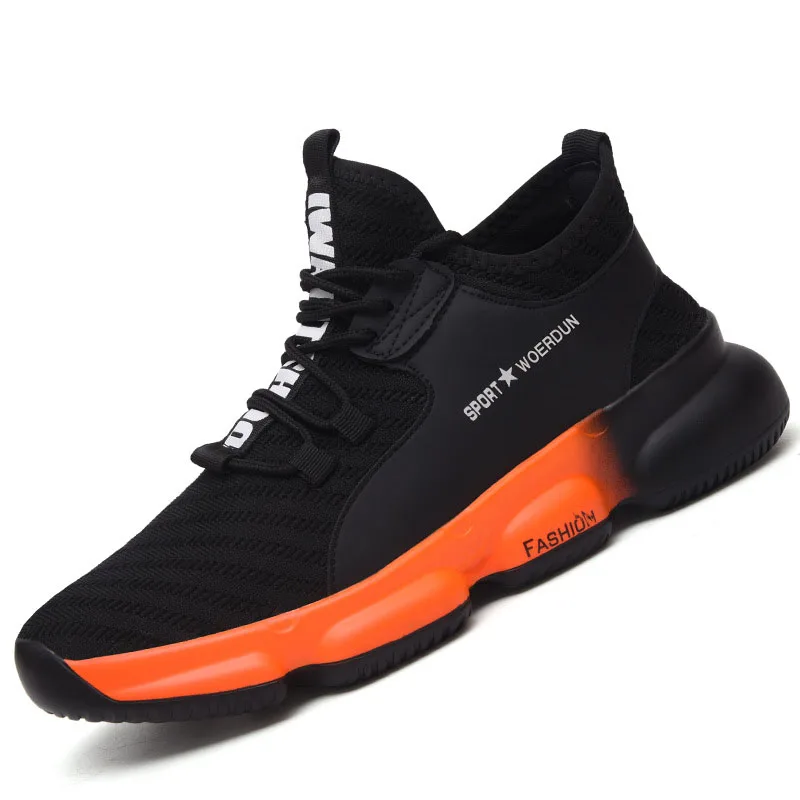 Houshelp Men Steel Toe Work Shoes Lightweight Fashion Sports Safety ESteel Sneakers Outdoor Breathable Industrial 