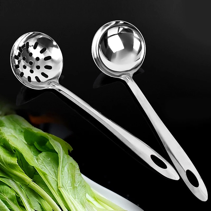 

2pcs/Set Thick stainless steel spoon Hot pot colander Colander Long handle spoon Colander Soup spoon
