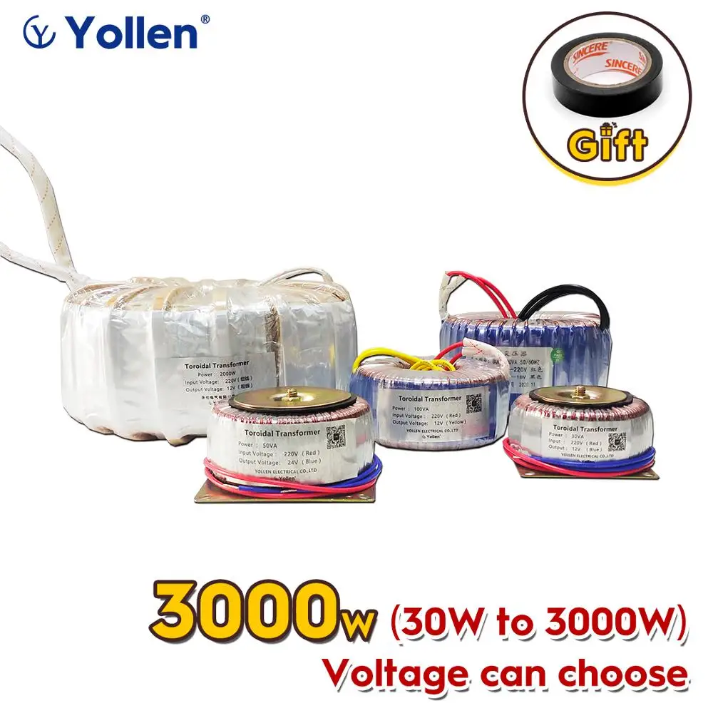 Tipo Di Anello 3000W/Va Trasformatore Di Potenza Toroidale Cerchio Tensione Personalizzata Da 220V/380V A 6V/9V/12V/15V/18V/24V Amplificatore Di Poten