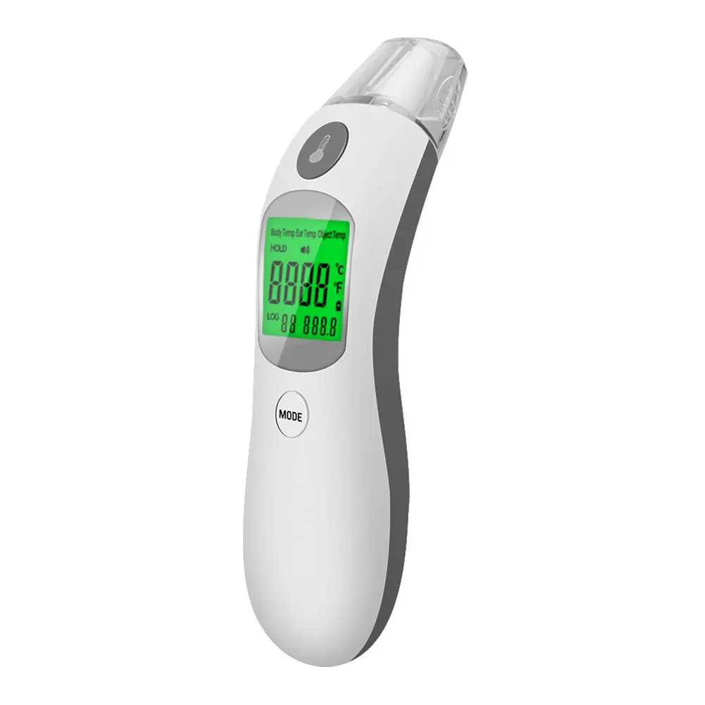Термометр инфракрасный для тела цифровой ИК инфракрасный термометр высокая температура тела термометр лоб и ушной термометр - Цвет: Серебристый