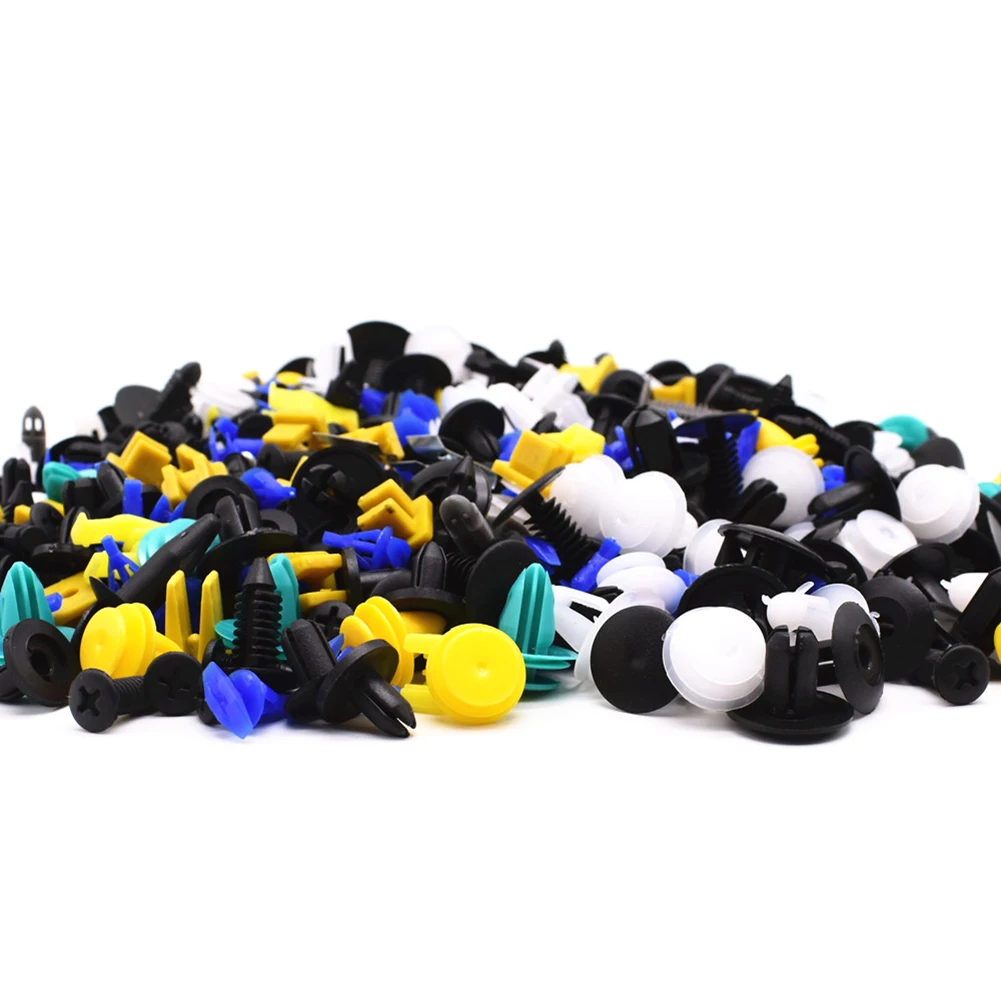 500Pcs Mixed Auto Car Fastener Clip Bumper Fender Trim Plastic Rivet Door Panel