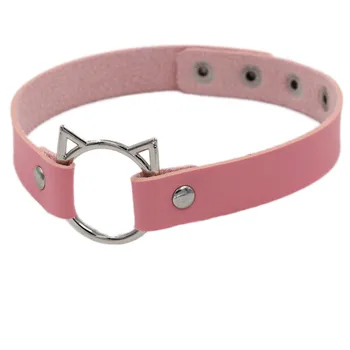 

New Goth Punk Cat Chokers Necklaces Black Gothic Choker Necklace Leather for Women Chocker Necklaces Stud Collar Bondage Jewelry