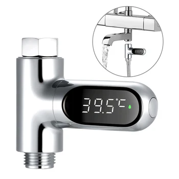 

360° Rotating LED Digital Shower Temperature Display Bathroom Baby Bath Water Thermometer Celsius/ Fahrenheit Display Screen