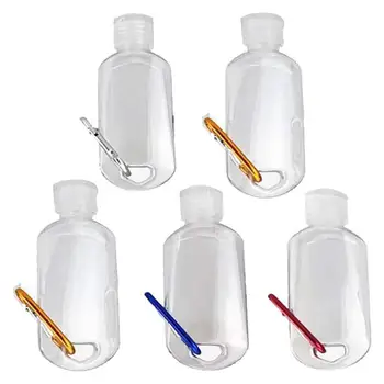 

10Pcs 30ml 50ml Empty Refillable Bottle With Key Ring Travel Transparent Plastic Perfume Hand Sanitizer Bottles Hand Soap Bottle