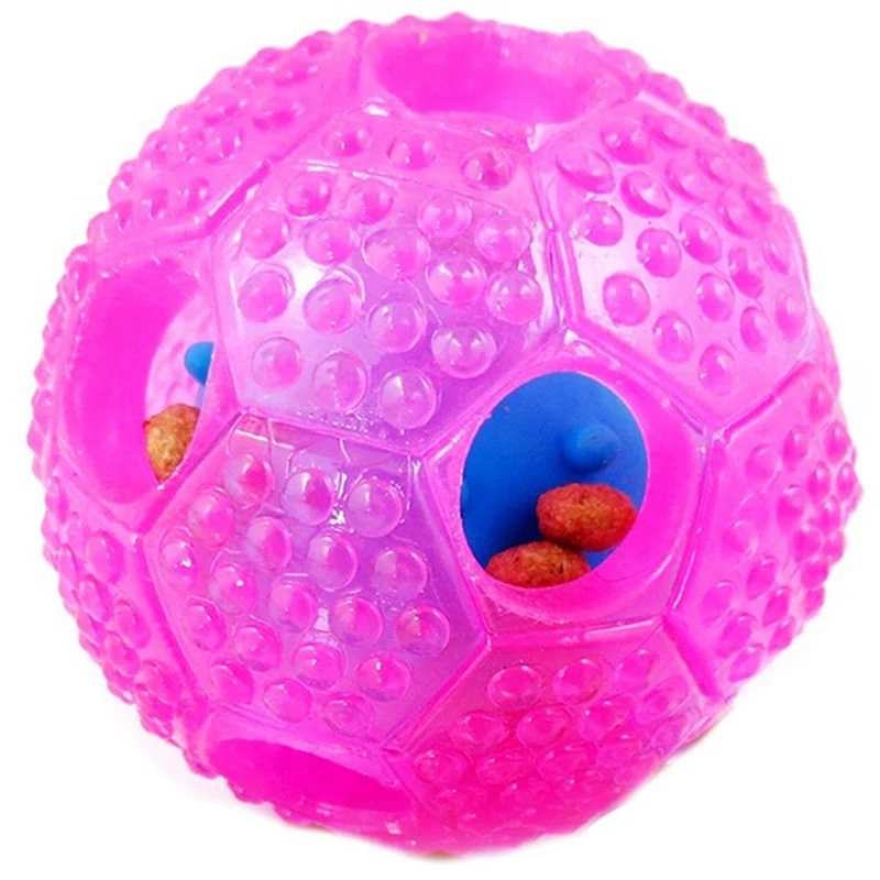 Interactive Dog Toys, Dog Chew Toys Ball for Small Medium Dogs, Iq Treat Boredom Food Dispensing, Puzzle Puppy Pals Tough Durabl - Цвет: Pink