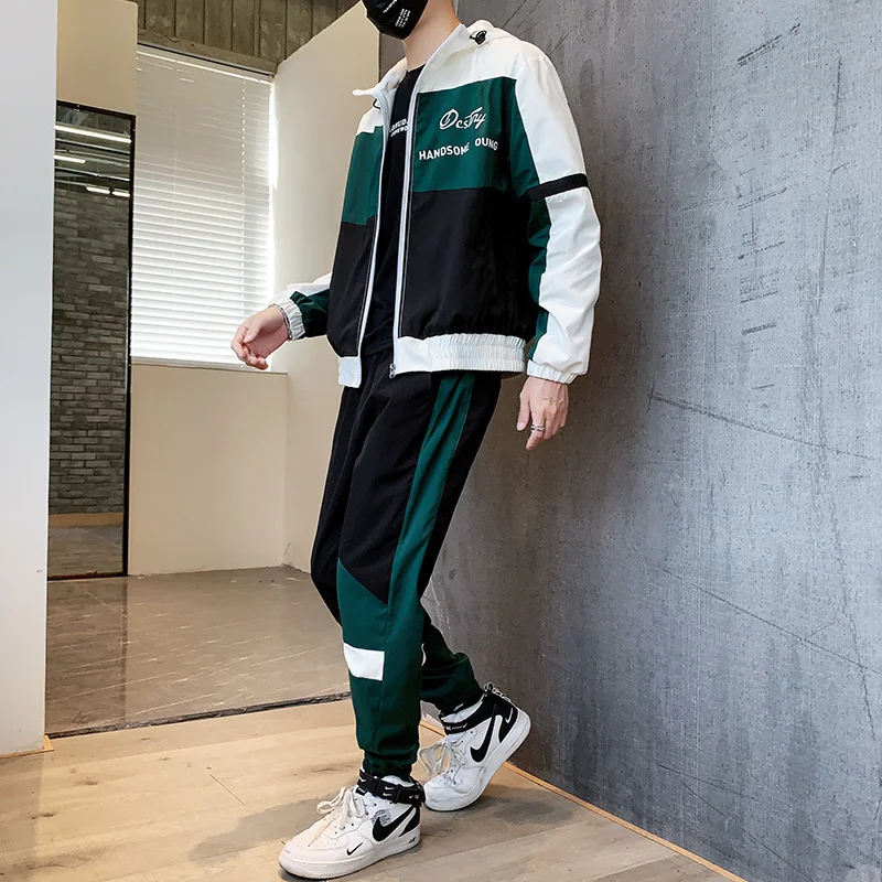 

2020 Hoodies Mens Ropa Deportiva Hombre Moda Jogginganzug Herren Fashion Jacket+Pants 2 Piece Set Spring Tracksuit For Men