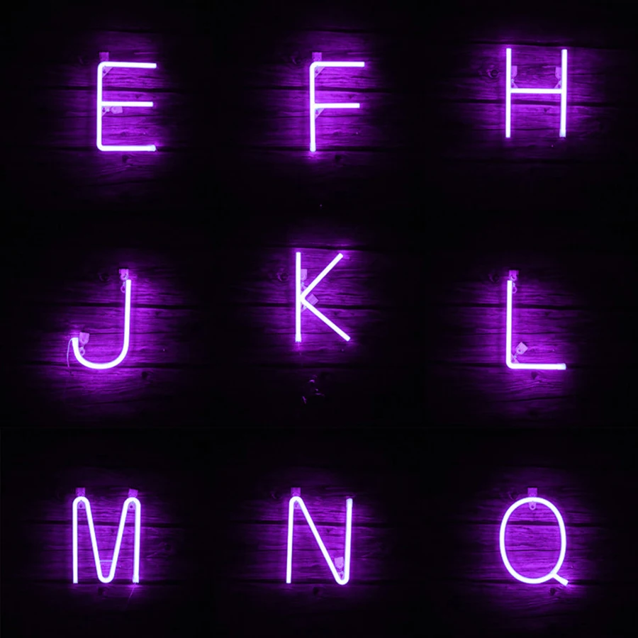 Alphabet Letter Neon Sign Light LED Strip Lamp Nightlight DIY LOVE HELLO OPEN BIRTHDAY PARTY Decor Room Shop Wedding Confession