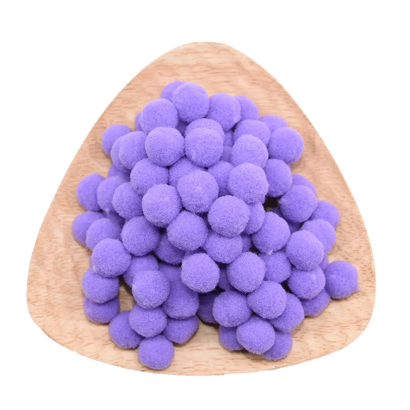 purple Помпон 15 мм 20 мм 25 мм многоцветные мягкие помпоны пушистые плюшевые помпоны для рукоделия помпоны для домашнего декора Швейные принадлежности - Цвет: purple