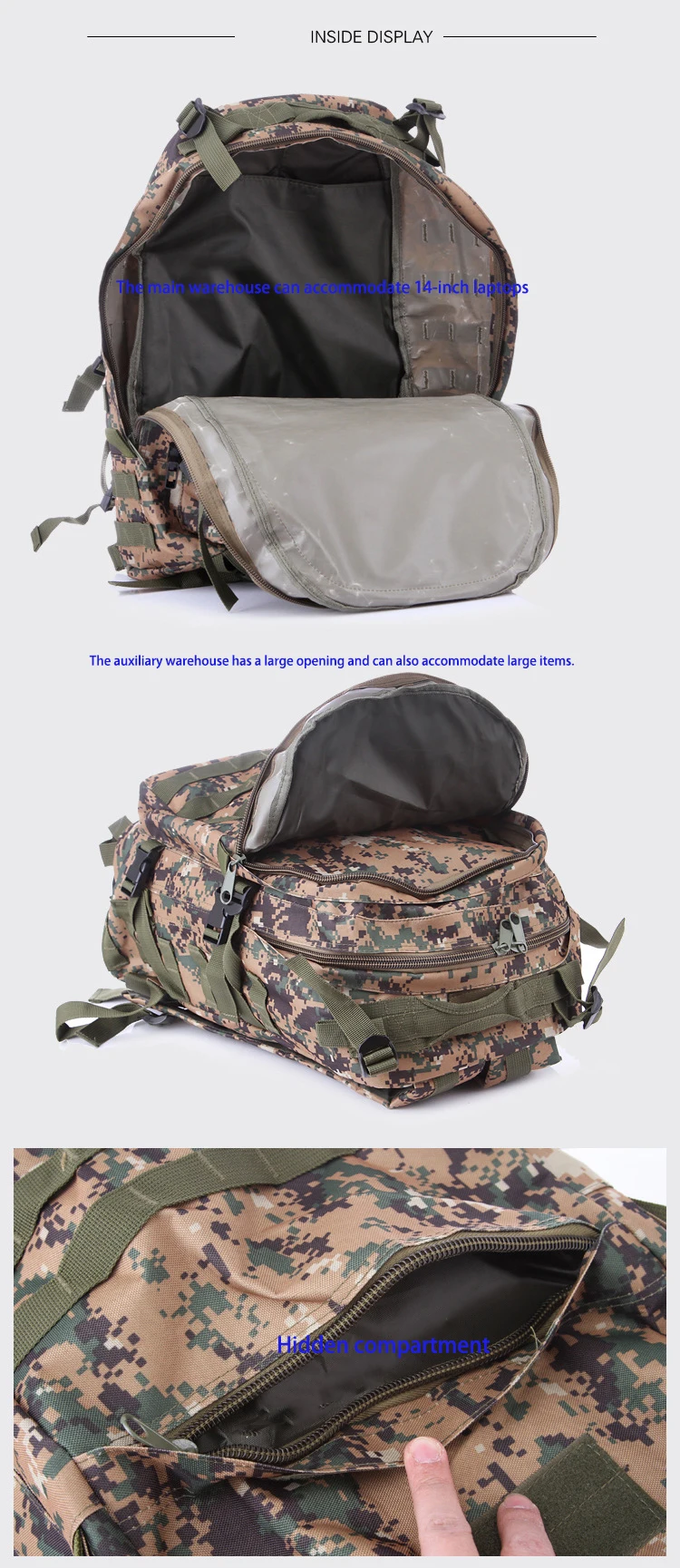 45L mochila militar армейская тактическая сумка, военная камуфляжная уличная Большая вместительная сумка, рюкзак для кемпинга, охоты, рыбалки, Bolso Pack
