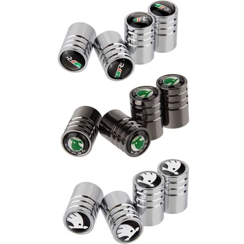 

For Skoda 2 tour RS Rapid Yeti Kodiaq Kamiq Octavia A7 Superb 2 Fabia Car Accessories Wheel Tire Valve Stem Caps Cover Styling