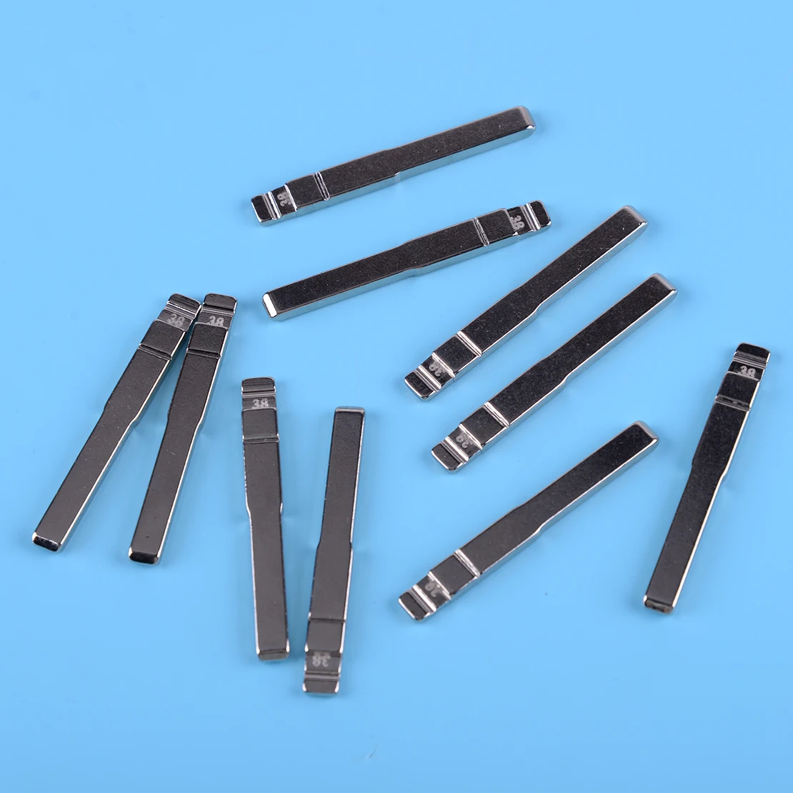 DWCX Серебряный Iron10Pcs ключ флип лезвие 38# для дистанционный ключ HU101 подходит для Ford Focus Mondeo CMAX Универсальный