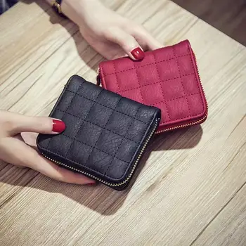 

New mini wallets for woman female zipper embroidered change purse school short leather wallet lovely coin purse Mochila Feminina