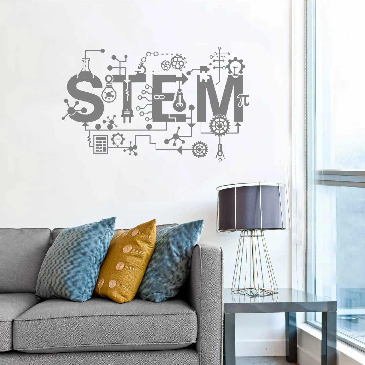 

Stem Sign Wall Decal Vinyl Science Sticker Technology Art Design School Classroom Creative Interior Decor Wall Stickers DW20151