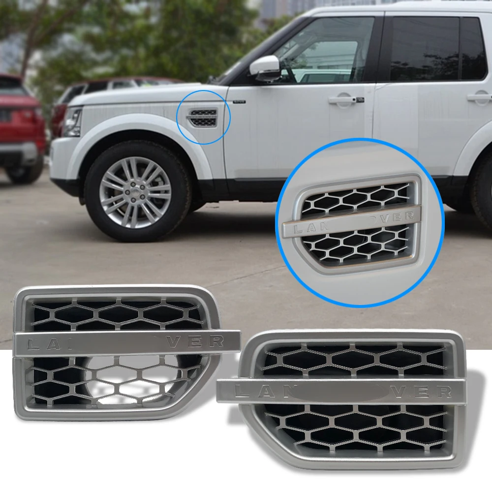 

For Land Rover LR4 Car Side Grille Air Intake Fender Vents Grill in Santorini 2010 2011 2012 2013 2014 2015 2016 Gloss Black