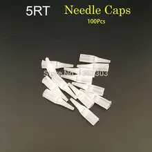 100 шт. иглы для татуажа бровей 5RT для перманентного макияжа пластиковые колпачки для татуировки подходящие для 5R иглы