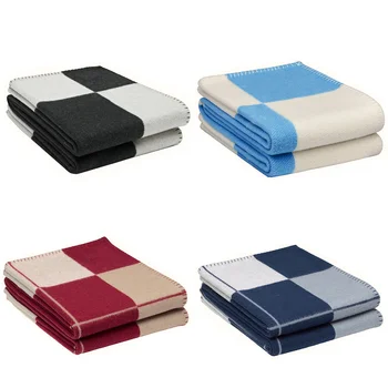 

140x170cm Cashmere Throw Blanket Crochet Soft Wool Scarf Shawl Portable Warm Sofa Bed Fleece Knitted Cape Blanket for Beds