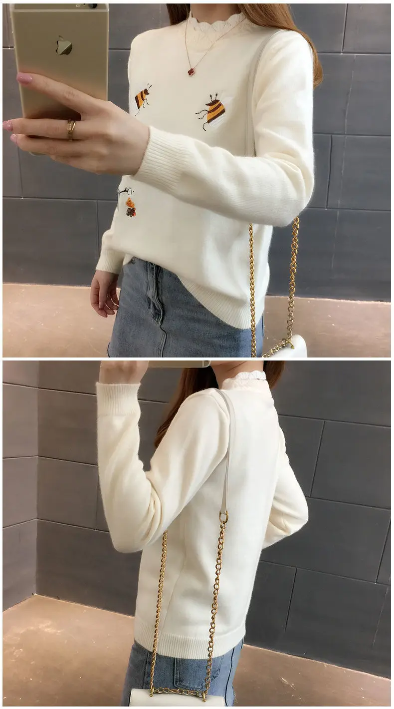 sweater for women Sweater Women's Autumn Winter Embroidered 2022 New Loose Korean Female Student Wear Pullover Sweater Women's Blouse cardigan