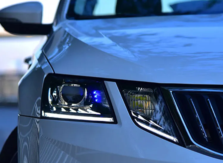 2 шт. автомобильный стиль светодиодный фары для Skoda Octavia для Octavia Головной фонарь светодиодный DRL Объектив двойной луч H7 HID Xenon bi xenon объектив
