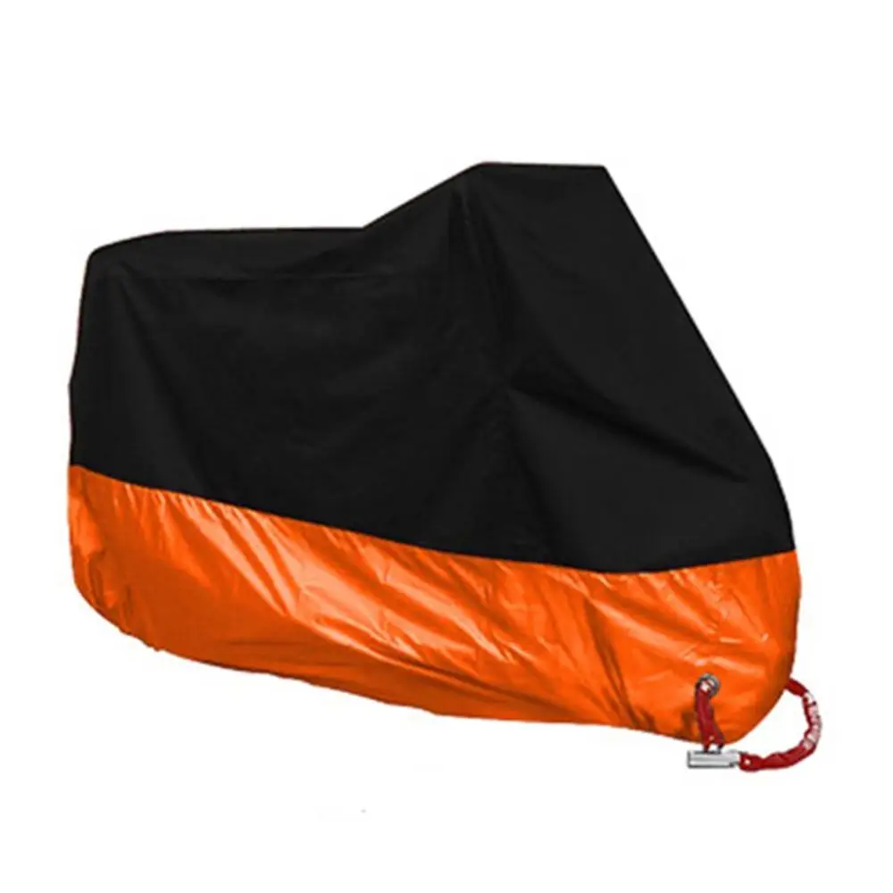 Чехол для мотоцикла 190t 210d 300d Защита от солнца непромокаемый пылезащитный антивозрастной прочный Многоцветный - Цвет: black orange L
